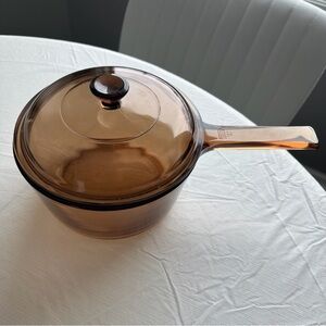 Vintage Corningware Amber Glass Simmer Pot 1.5L with Lid